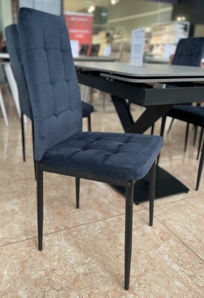 Стул Vetro Mebel N-66-2 индиго+черный (N-66-2-indigo-velvet) 1744224916 фото