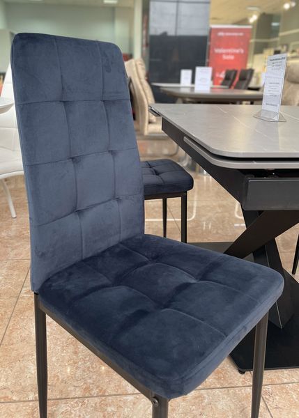 Стул Vetro Mebel N-66-2 индиго+черный (N-66-2-indigo-velvet) 1744224916 фото