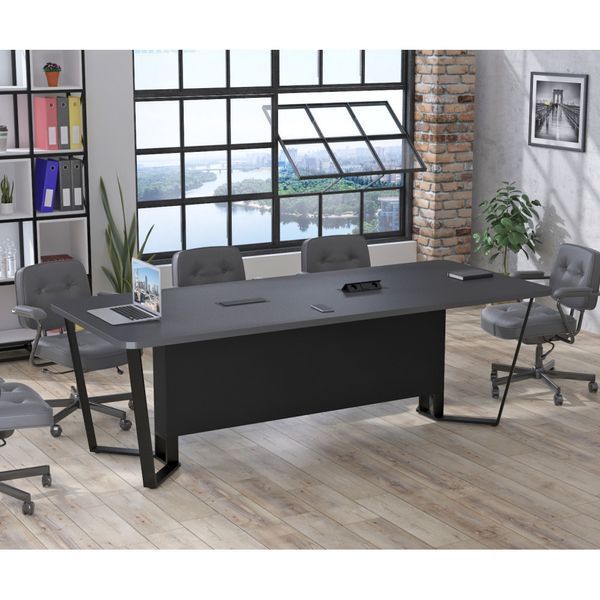 Стол Loft design V-240 с розетками ДСП Антрацит 2134401008 фото